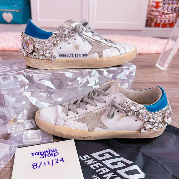 ❌ SOLD ❌ Golden Goose Size 38 Swarovski Superstars - Picture 1 of 10